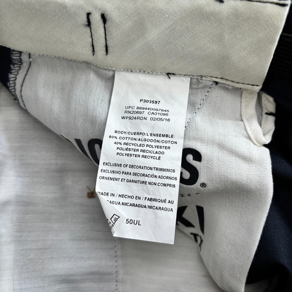 NEW Dickes Khaki Pants Chino Relaxed Fit Tapered Leg Mens 50‎ Unhemmed Navy Blue - Picture 6 of 8